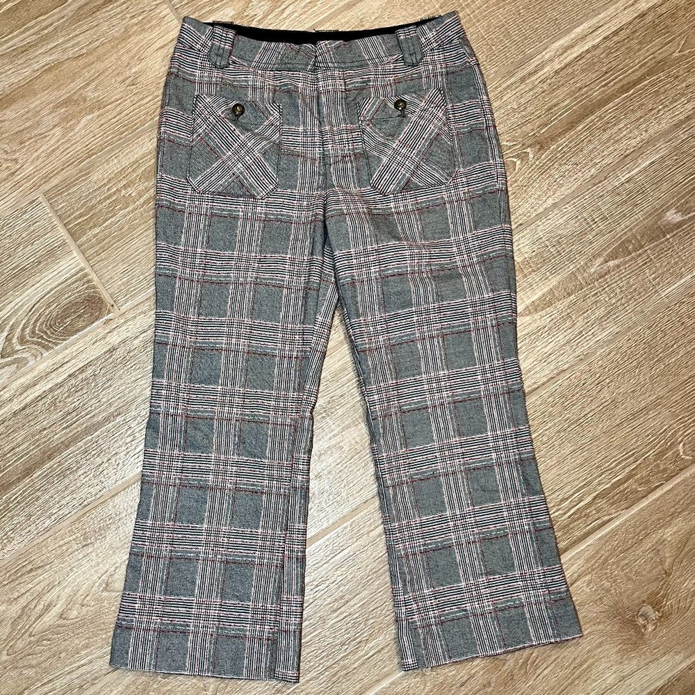 Free People Cropped Flair Plaid Pants